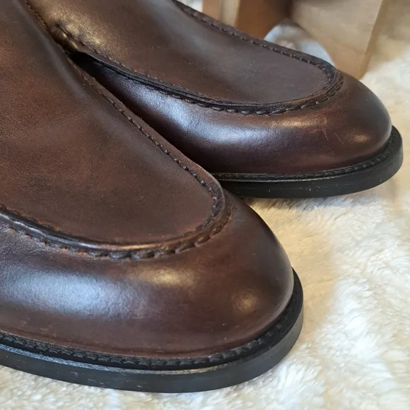 Banana Republic Men's Leather Dress Shoes Brown Ortholite Slip On Size 12 NEW