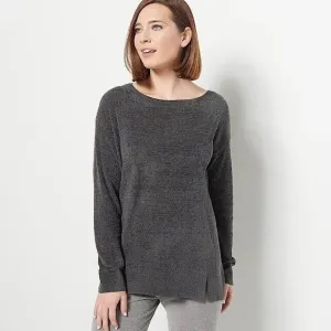 Barefoot Dreams CozyChic Ultra Lite Dockside Pullover in Carbon (Grey)