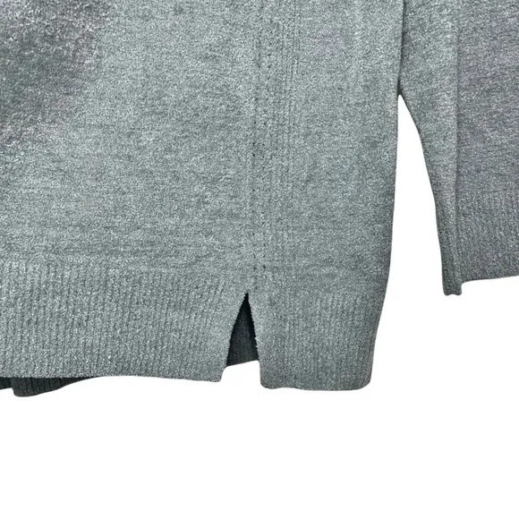 Barefoot Dreams CozyChic Ultra Lite Dockside Pullover Sweater Dolphin Blue Gray