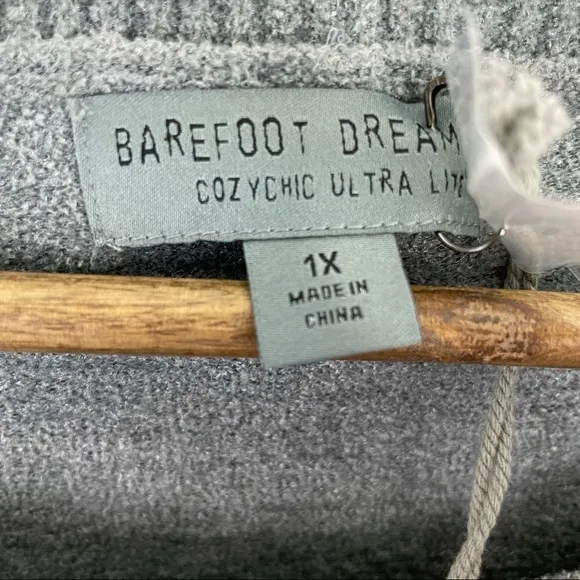 Barefoot Dreams CozyChic Ultra Lite Dockside Pullover Sweater Dolphin Blue Gray