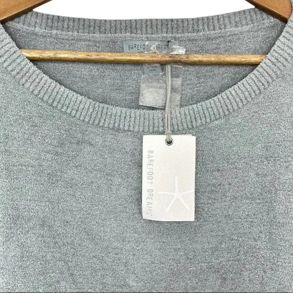 Barefoot Dreams CozyChic Ultra Lite Dockside Pullover Sweater Dolphin Blue Gray
