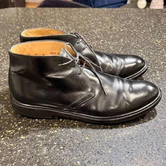 Barney’s New York Black Leather Low Boots. Size 11