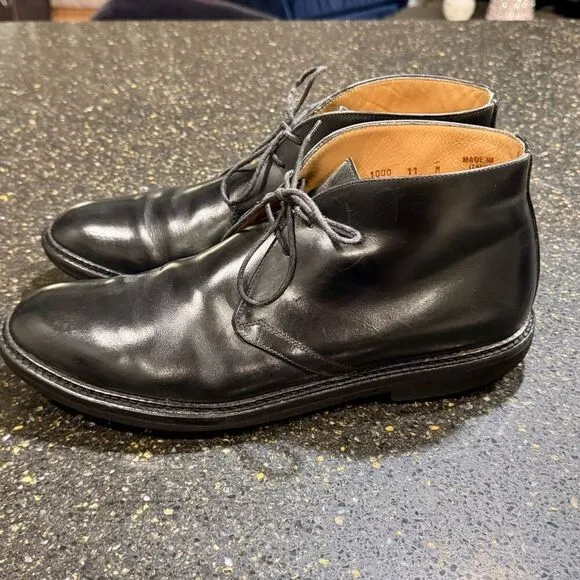 Barney’s New York Black Leather Low Boots. Size 11