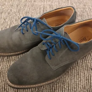 Bass Gray Blue Suede Derby Shoes