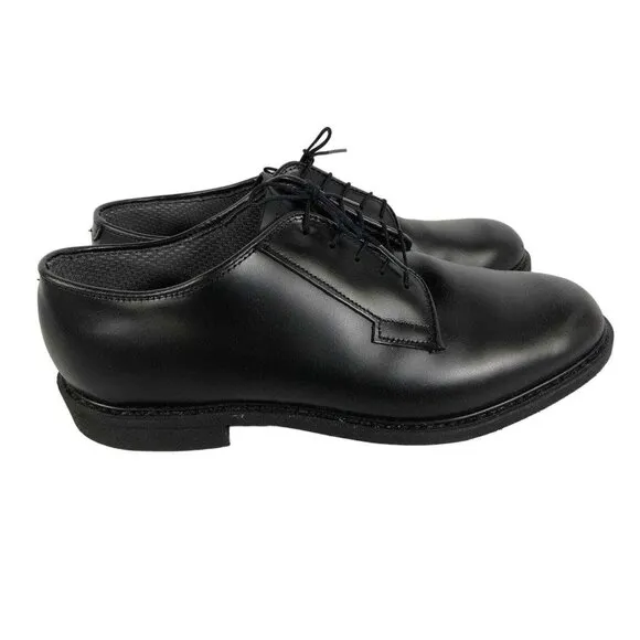 Bates Men's Black Leather Almond Toe Lace Up Oxford Dress Shoes Size 11.0 NIB