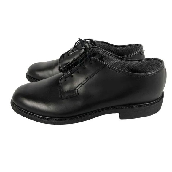 Bates Men's Black Leather Almond Toe Lace Up Oxford Dress Shoes Size 11.0 NIB