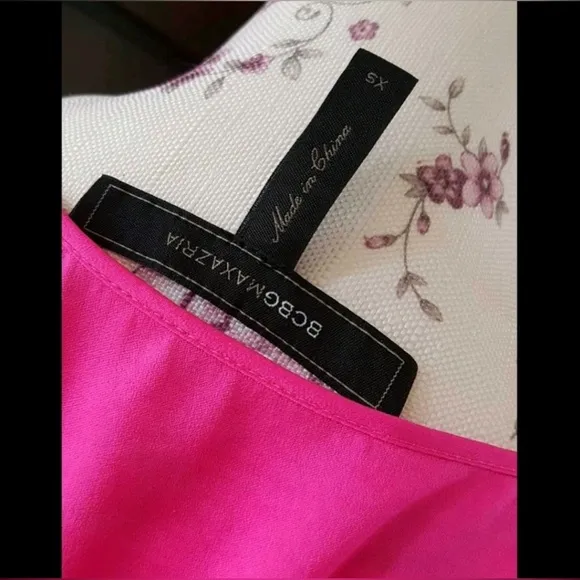 BCBG Avery Neon Pink Asymmetrical Dress