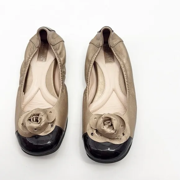 Beautifeel Ivana leather ballet flats plating brown Rosette size 40 9