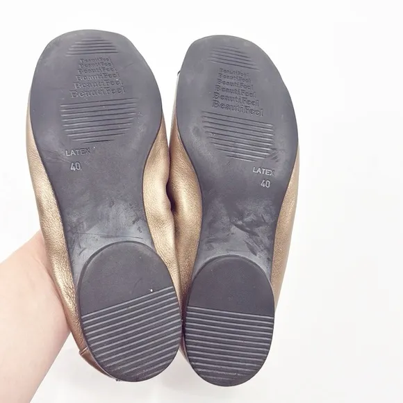 Beautifeel Ivana leather ballet flats plating brown Rosette size 40 9