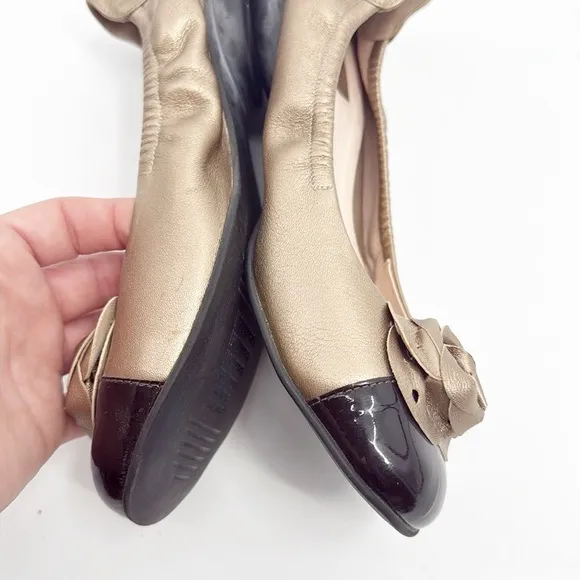 Beautifeel Ivana leather ballet flats plating brown Rosette size 40 9