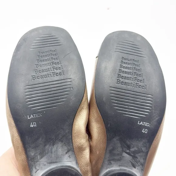 Beautifeel Ivana leather ballet flats plating brown Rosette size 40 9