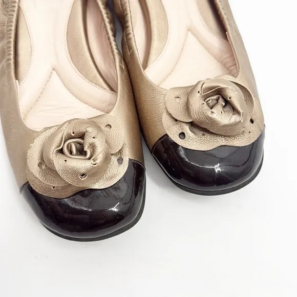 Beautifeel Ivana leather ballet flats plating brown Rosette size 40 9