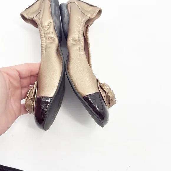 Beautifeel Ivana leather ballet flats plating brown Rosette size 40 9