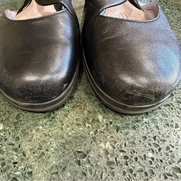 BeautiFeel Pleasure Black Leather Mary Janes Flats Comfort Shoes SZ 38 US 7.5-8
