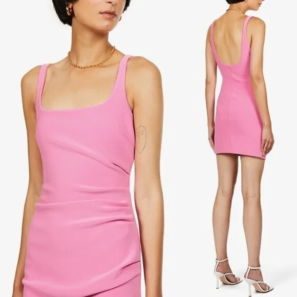 Bec and Bridge Karina Dress 2 Pink Ruched Tuck Mini Tank Dress