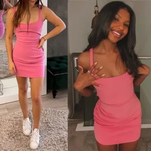 Bec and Bridge Karina Dress 2 Pink Ruched Tuck Mini Tank Dress