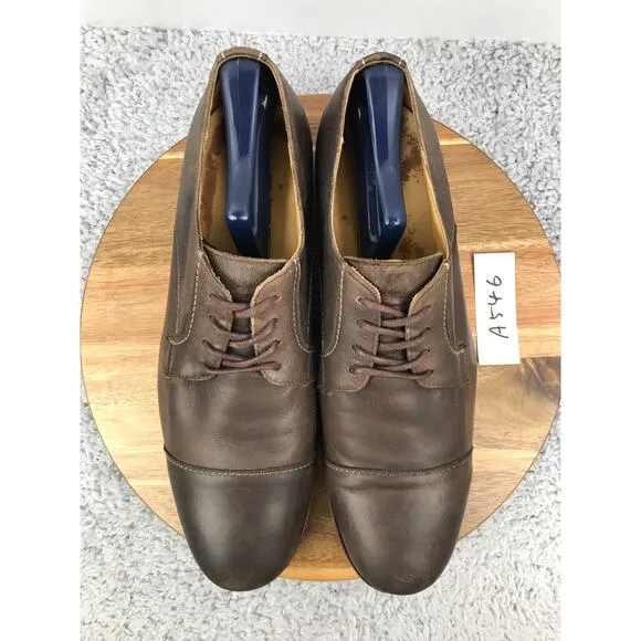 Bed Stu Cobbler Series Brown Leather Cap Toe Oxford Derby Dress Shoes Mens 11.5