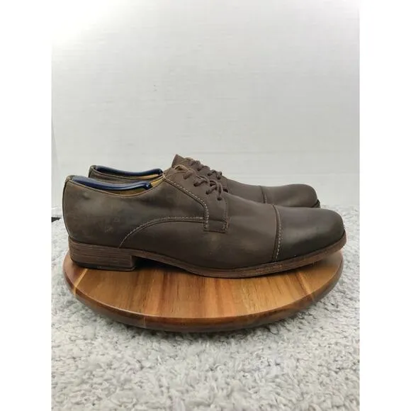 Bed Stu Cobbler Series Brown Leather Cap Toe Oxford Derby Dress Shoes Mens 11.5