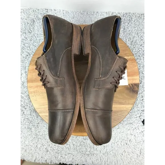 Bed Stu Cobbler Series Brown Leather Cap Toe Oxford Derby Dress Shoes Mens 11.5