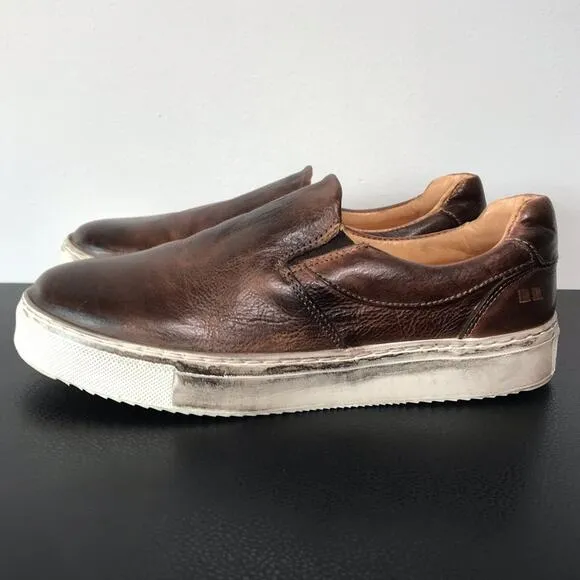 Bed Stu Hermione Heritage Distressed Brown Leather Slip On Shoes Sneakers