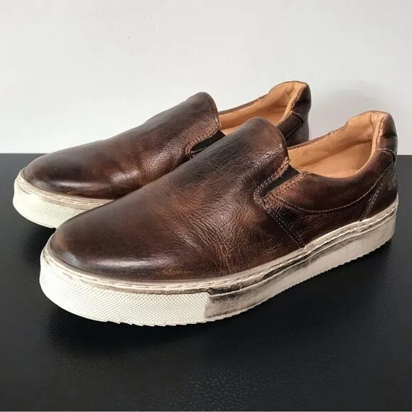 Bed Stu Hermione Heritage Distressed Brown Leather Slip On Shoes Sneakers