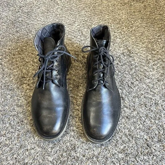 Bed Stu Hoover Mens Black Distressed Leather Lace Up Chukkas Boots Size US 10