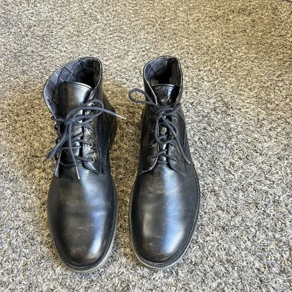 Bed Stu Hoover Mens Black Distressed Leather Lace Up Chukkas Boots Size US 10