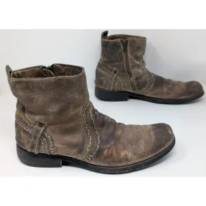 Bed Stu Revolution Men's Size 10.5 Boots Brown Leather Side Zip Ankle Boots VTG