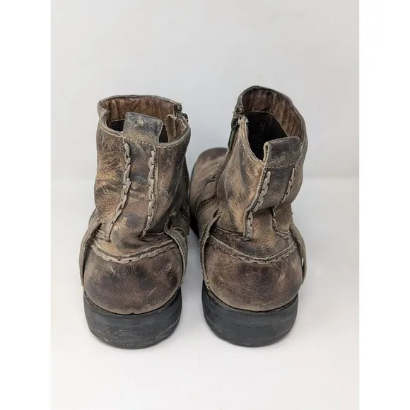 Bed Stu Revolution Men's Size 10.5 Boots Brown Leather Side Zip Ankle Boots VTG