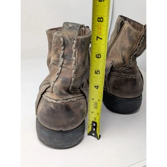 Bed Stu Revolution Men's Size 10.5 Boots Brown Leather Side Zip Ankle Boots VTG