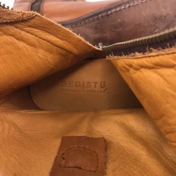 Bed Stu Rustic Brown Leather Zip Ankle Boots 11