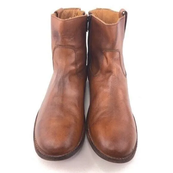 Bed Stu Rustic Brown Leather Zip Ankle Boots 11