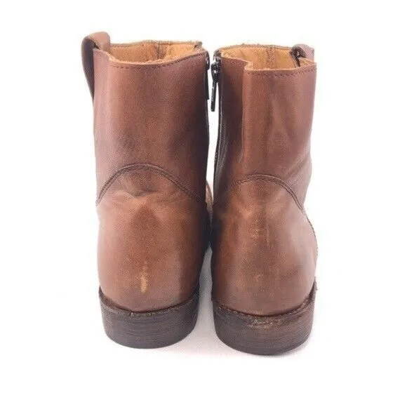 Bed Stu Rustic Brown Leather Zip Ankle Boots 11