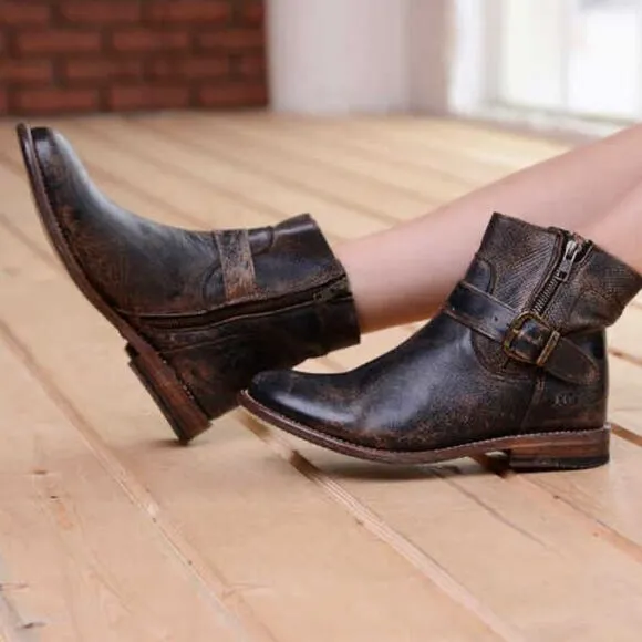 BED STU WOMEN'S BECCA SIDE ZIP BOOTS - ROUND TOE size 6.5