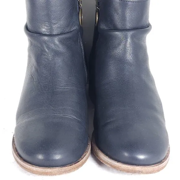 Beek Women's Quail US9 Black Leather Handmade Side Zip Ankle Booties Boots