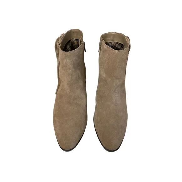 Bella Vita Women's Taupe Suede Fringe Ankle Boots Size 9.5 NWOT