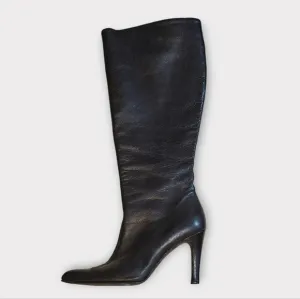 Betsey Johnson ULTRA Line Vintage Leather Knee High Side Zip Heeled Boots