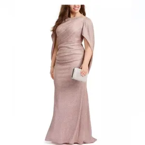 Betsy &amp; Adam Galaxy Glitter Draped Gown NWOT