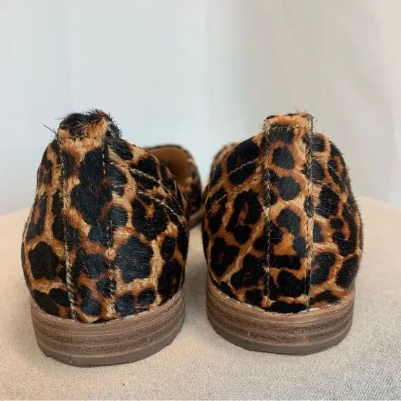 Bill Blass Leopard Calf Hair Leather Sybil Flats Shoes Pointed  Sz 7