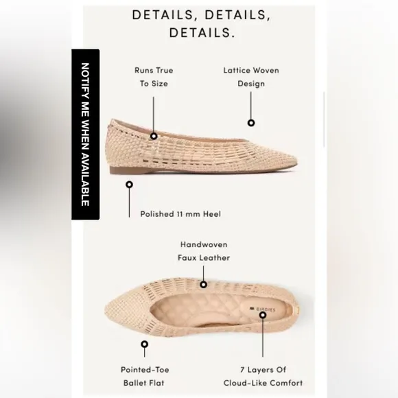 Birdies Goldfinch Flats Pointed Ballet Flat Women’s 7 Dawn Woven