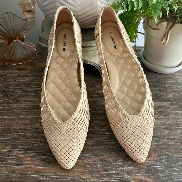 Birdies Goldfinch Flats Pointed Ballet Flat Women’s 7 Dawn Woven