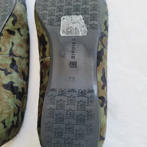 Birdies The Blackbird Camo Loafers Quilted Comfort Flats Size 7.5
