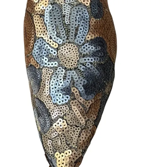 Birdies The Dove Gold Petal Sequin Floral Mules Gray/Gold Size 8.5