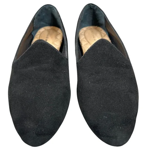 Birdies The Heron Black Velvet Slip-On Flats Loafers Shoes Size 7.5