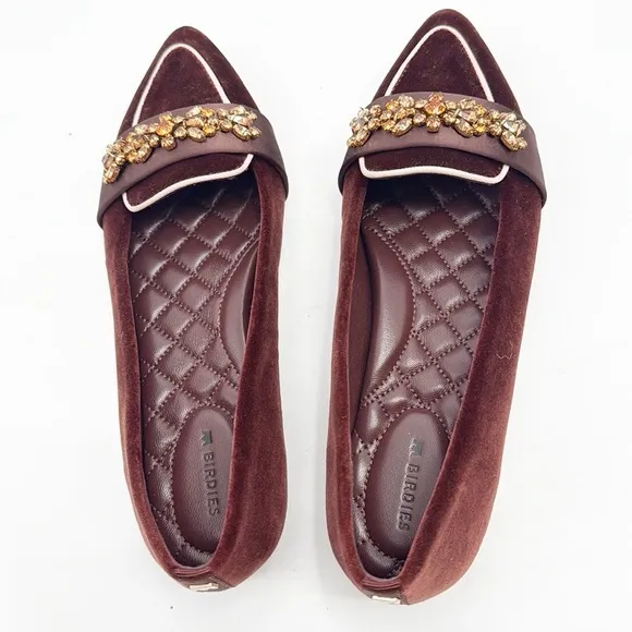 Birdies The Sparrow - Brandy Velvet Jewel Size 6 Burnt Orange Crystals
