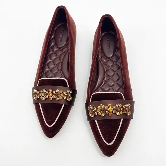 Birdies The Sparrow - Brandy Velvet Jewel Size 6 Burnt Orange Crystals