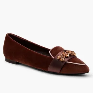 Birdies The Sparrow - Brandy Velvet Jewel Size 6 Burnt Orange Crystals