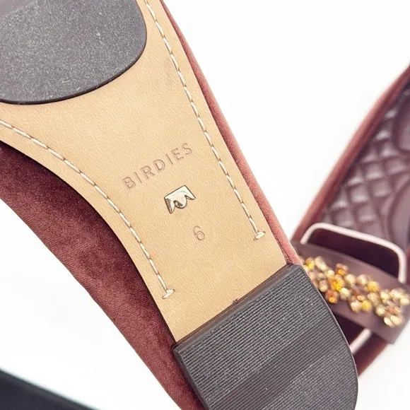 Birdies The Sparrow - Brandy Velvet Jewel Size 6 Burnt Orange Crystals