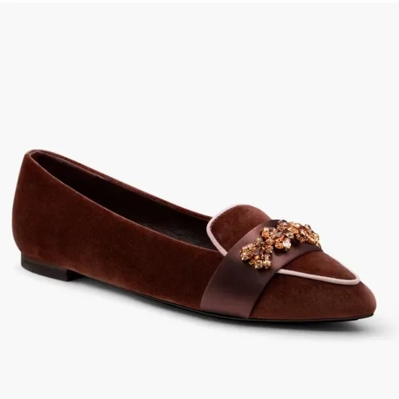 Birdies The Sparrow - Brandy Velvet Jewel Size 6 Burnt Orange Crystals
