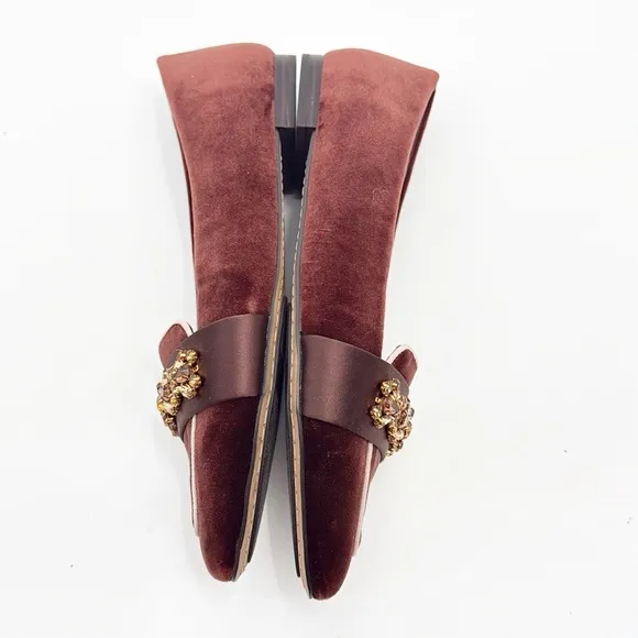 Birdies The Sparrow - Brandy Velvet Jewel Size 6 Burnt Orange Crystals